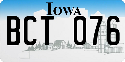 IA license plate BCT076