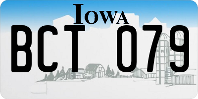 IA license plate BCT079