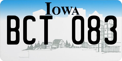 IA license plate BCT083