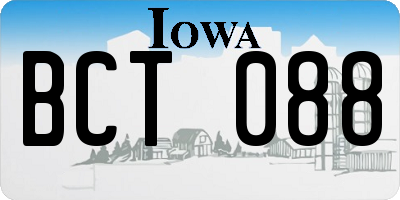 IA license plate BCT088