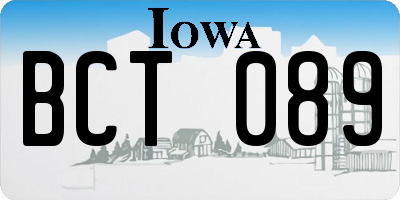 IA license plate BCT089