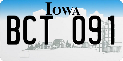 IA license plate BCT091