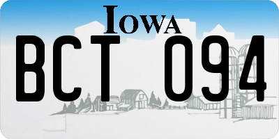 IA license plate BCT094