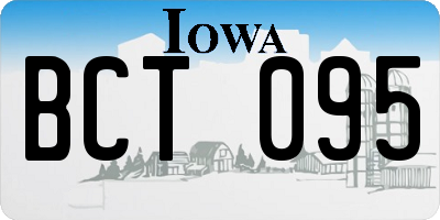 IA license plate BCT095