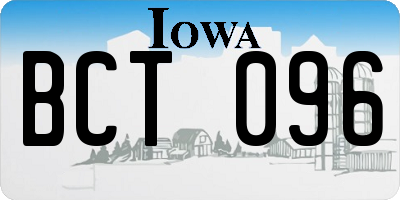 IA license plate BCT096