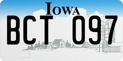 IA license plate BCT097