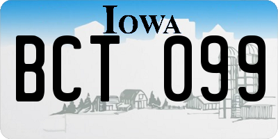 IA license plate BCT099