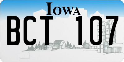 IA license plate BCT107
