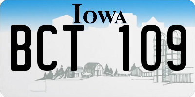 IA license plate BCT109