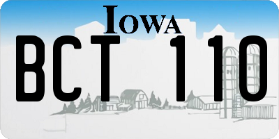 IA license plate BCT110