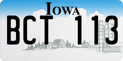 IA license plate BCT113