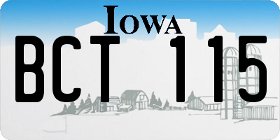 IA license plate BCT115
