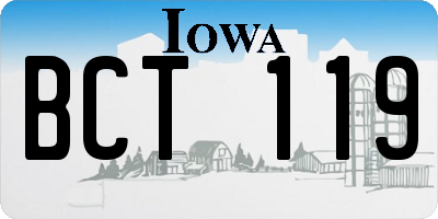 IA license plate BCT119