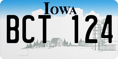 IA license plate BCT124