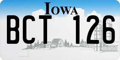 IA license plate BCT126