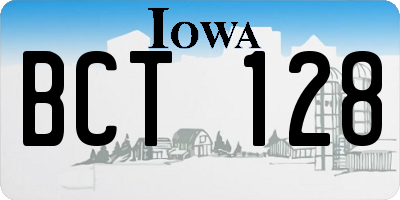 IA license plate BCT128