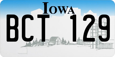 IA license plate BCT129
