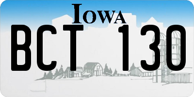 IA license plate BCT130
