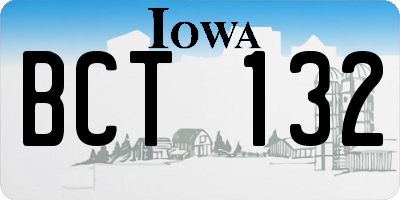 IA license plate BCT132