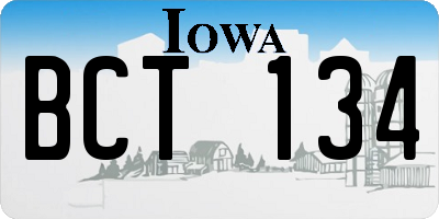 IA license plate BCT134