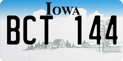 IA license plate BCT144