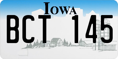 IA license plate BCT145