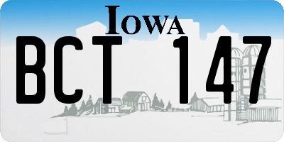 IA license plate BCT147