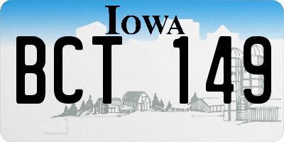 IA license plate BCT149