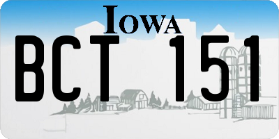 IA license plate BCT151