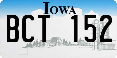 IA license plate BCT152
