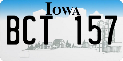 IA license plate BCT157
