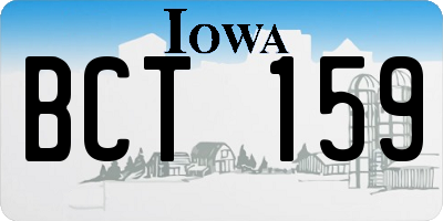IA license plate BCT159
