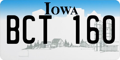 IA license plate BCT160