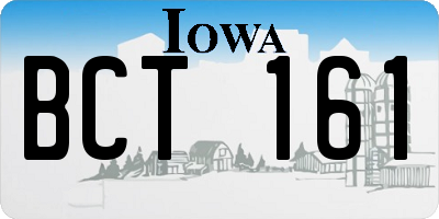 IA license plate BCT161