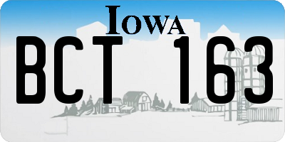 IA license plate BCT163
