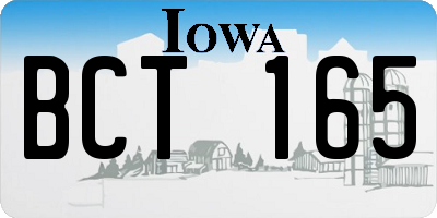 IA license plate BCT165