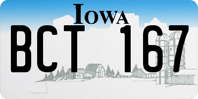 IA license plate BCT167