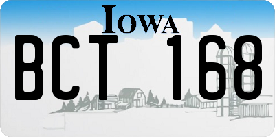 IA license plate BCT168