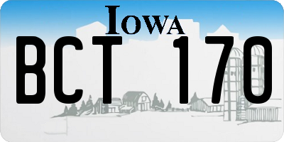 IA license plate BCT170