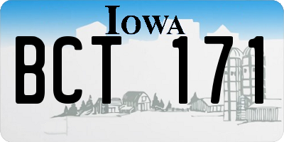 IA license plate BCT171