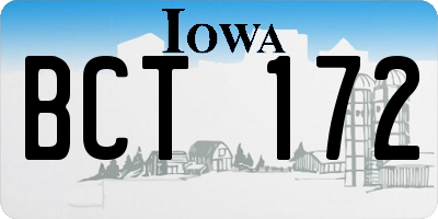 IA license plate BCT172