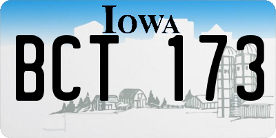 IA license plate BCT173