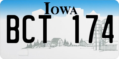 IA license plate BCT174