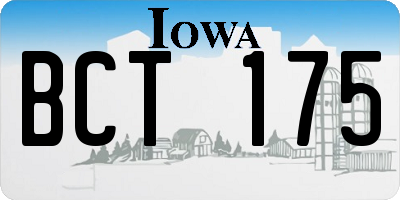IA license plate BCT175