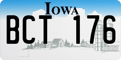 IA license plate BCT176