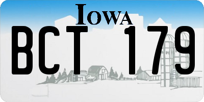 IA license plate BCT179