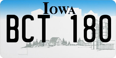 IA license plate BCT180