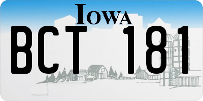 IA license plate BCT181