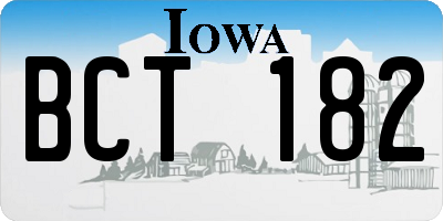IA license plate BCT182