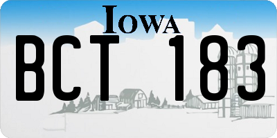 IA license plate BCT183